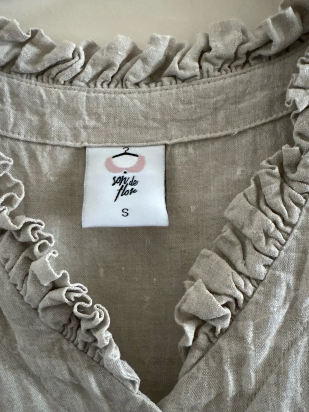 Small Son de Flor Ruffle-Trim Button Front Dress - Picture 4 of 5
